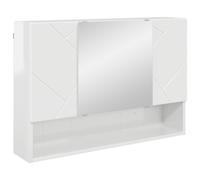 vidaXL Mirror Cabinet with Door White 80 x 17 x 55 cm Engineered Wood