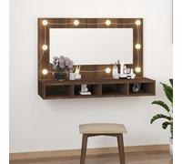 Mirror Cabinet with LED Brown Oak 60x30x70 cm, Engineered Wood, Stylish Storage