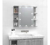 Mirror Cabinet with LED Grey Sonoma 70x16.5x60 cm Berkfield Home Grey One Size
