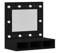 vidaXL Mirror Cabinet Black Oak 60 x 31.5 x 62 cm Engineered Wood