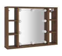 Mirror Cabinet with LED Washroom Storage Cabinet Bathroom Vanity Unit vidaXL