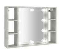 vidaXL Mirror Cabinet – Washroom Storage Bathroom Vanity Unit – LED – White