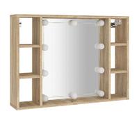Mirror Cabinet with LED Washroom Storage Cabinet Bathroom Vanity Unit vidaXL