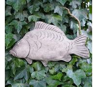 Mirror Carp Stone Hanging Plaque | Angling Fishing Fish Gift Outdoor Garden Statue