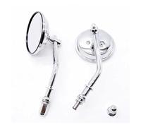 mirror clear glass Motorcycle Rearview Mirror Retro Rear Mirrors Round Side For Harley For Dyna For Bobber For Chopper For Sportster M8(Chrome)