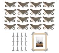 Mirror Clips 16 PCS Mirror Corner Brackets Kit, Comes with 32 Screws, Strong and Corrosion-Resistant, Easy Installation, Suitable for Fixing Bathroom Glass and Hanging Pictures (30.3*10*5.5mm)