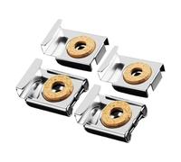 Mirror Clips - 4 Piece Carbon Steel 1.22 x 0.98 inches | Heavy Duty Square Frameless Bracket Holder | Rustproof Wall Mounting Hardware for Bathroom Office Gym Dressing Room And Commercial Billboard