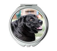 Mirror,Compact Mirror,Labrador Dog Pet Black Laugh Laughs Happy,Pocket Mirror,portable mirror