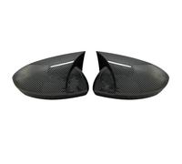 Mirror Cover 2 Pieces Car Rearview Mirror Housing For Megane 4 2016-2020 Glossy Black Cover Shields Bat Style Exterior Case Shell Rearview Housings(Carbon look)