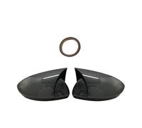 Mirror Cover Compatible With Megane 4 2016 2017 2018 2019 Bat Style Abs Plastic 2 Pieces Mirror Covers Caps RearView Case Gloss Black(Carbon fiber)