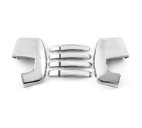 Mirror Cover Replacement For Transit Custom 2012-2023 Rearview Mirror Cover +4 Door Handle Covers Chrome Side Cap Housing Kit