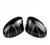 Mirror Covers Compatible with MINI R/F Series, Black UK Design | Gloss black Union Jack mirror covers with pre-applied adhesive, durable ABS and a 2-piece left/right fitment set.