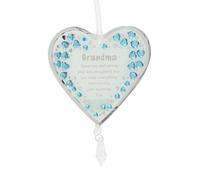 Mirror Crystal Hanging Heart Plaque - Grandma