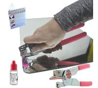 Mirror Cutter - For Thick Glass - Mirror Cutting Tool, Running Pliers Built-In for Breaking, 2-In-1 Tool inc Oil & Instructions How to Cut Glass & Tile Easily for Professional DIY Projects, Made in UK