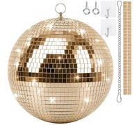 Mirror Disco Ball 10 cm, Disco Balls for Hanging, Mirror Ball 10 cm with Self-Adhesive Mini Mirror and Hook, Self-Adhesive, Mirror Balls, Disco Ball, Ideal for Parties or DJ Lighting Effect