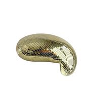 Mirror Disco Ball 28cm Melted Disco Ball Mirror Reflective Home Decor Handmade Aesthetic Room Melting For Table Shelf for Wedding Banquet & Home Party(Gold)