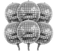 Mirror Disco Ball 6/12Pcs Disco Ball Foil Balloon 22inch Silver 4D For Birthday Wedding Bridal Shower Decoration Party for Wedding Banquet & Home Party(12pcs)