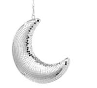 Mirror Disco Ball Moon Pendant Silver Disco Ball Light Hanging Decor Car Mirror Ornament Diffuser Wall Geometry for Wedding Banquet & Home Party