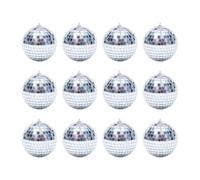 Mirror Disco Ball Ornaments Hanging Balls Party Wedding Home Tree Decoration 12Pcs(12Pcs - 4cm)
