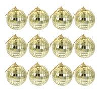 Mirror Disco Ball Party Decoration, Disco Mirror Ball Golden 5cm Pack Of 12