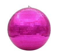 Mirror Disco Ball Rototing Glass Ball Stage Lights Reflection Ktv Bar Dj Light Wedding Decoration Disco Hotel Colorful for Wedding Banquet & Home Party(Pink,Diameter 10cm 3.93in)