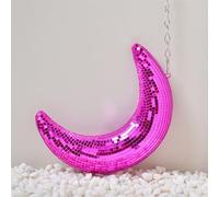 Mirror Disco Balls Moon Shaped Disco Balls,Creative Moon Disco Balls,Reflective Disco Ball,Fun Moon Party Disco Ball for Big Party Decorations,DJ Party Design (Pink)