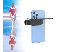 Mirror Effect Lens - Adjustable HD Reflection Clip for Back Phone Camera, Capture Front-Facing Selfies & Reflections, Travel Kit with Glass Mirror for Smartphone (black Standard)