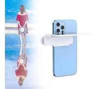 Mirror Effect Lens - Adjustable HD Reflection Clip for Back Phone Camera, Capture Front-Facing Selfies & Reflections, Travel Kit with Glass Mirror for Smartphone (White With Remote)