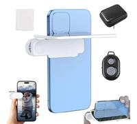 Mirror Effect Lens - Capture Stunning Reflections Instantly, Adjustable Hd Glass Smartphone Photography Flip Mirror, Shoot The Sky Lake Water Portrait Reflection For Travel Photography (White-Control)