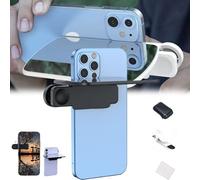 Mirror Effect Lens - Capture Stunning Reflections Instantly, phone light clip, phone mirror for back camera recording, Adjustable HD Glass Vertical Clip on Selfie Mirror for Outdoor Travel (Black 1pc)