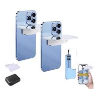 Mirror Effect Lens - Capture Stunning Reflections Instantly, Smart Phone Camera Mirror Reflection Clip Kit, Adjustable HD Glass Vertical Clip on Selfie Mirror for Outdoor Travel (White*2)