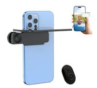 Mirror Effect Lens - Capture Stunning Reflections Instantly, Smartphone Camera Mirror Reflection Clip Kit, Adjustable HD glass vertical selfie mirror clip (Black + Bluetooth)