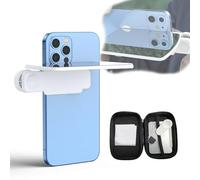 Mirror Effect Lens - Capture Stunning Reflections Instantly,Smartphone Camera Mirror Reflection Clip Kit, Adjustable HD Glass Vertical Clip on Selfie for Back Camera,Outdoor Photography (White)