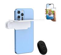 Mirror Effect Lens - Capture Stunning Reflections Instantly, Smartphone Camera Mirror Reflection Clip Kit, Adjustable HD glass vertical selfie mirror clip (White + Bluetooth)