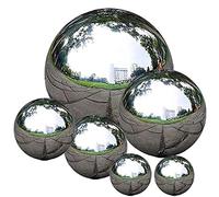 Mirror finish garden ball Stainless Steel Gazing Ball, 6 Pcs 50-150mm Mirror Polished Hollow Ball Garden Floating Pond Balls Seamless Gazing Globe for Outdoor Ornament (Size : 1set) ( Color : Silver ,