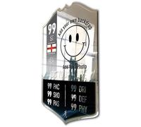 Mirror Finish Personalise Football Card Player Stats Shield - Add Your Own Picture Background Printed Metal Shield Sign Wall Art A5 (12x20cm)