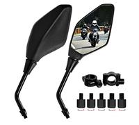 Mirror for Motorbike, Motorcycle Rearview Mirror, Motorbike Mirror Universal 7/8 inches 22mm, High Definition, with M8 M10 Clockwise and Counter Clockwise Threaded Bolts, for Motorcycle ATV Scooter