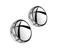 Mirror Glass Left Side Car Rearview Sucker Mirrors Blind Spot Mirror Adjustable Round Frame Wide-angle Rearview Auxiliary Convex Mirror(Silver 2pcs)