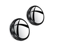 Mirror Glass Left Side Car Rearview Sucker Mirrors Blind Spot Mirror Adjustable Round Frame Wide-angle Rearview Auxiliary Convex Mirror(Black 2pcs)