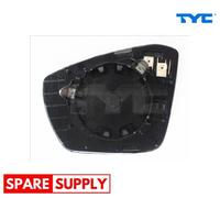 MIRROR GLASS, OUTSIDE MIRROR FOR SKODA OCTAVIA TYC 332-0061-1 FITS RIGHT
