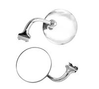 Mirror Glass Replacement 2Pcs Vintage Classic Car Silver Round Side Mirror Kit Retro Front And Rear View Reflective Driver Passenger Side