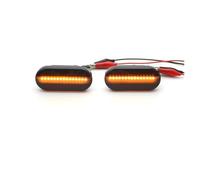 Mirror Glass Replacement For SEAT For Ibiza For Cordoba For Toledo For Leon 1M Side Fender Marker LED Dynamic Turn Signal Light Indicator Blinker Door Wing Mirror Glass(Dynamic Smoked Black)