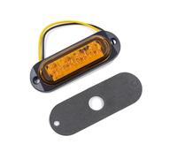 Mirror Glass Replacement Universal 12V-24V 4 LED Side Marker Lights Clearance Lamps Indicator Lamp Signal Light Truck Trailer Van Pickup Boat Door Wing Mirror Glass(Amber)