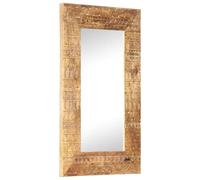 Mirror Hand-Carved 80 x 50 x 2.5 cm Brown Solid Mango Wood