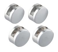 Mirror Hanging Clips Zinc Alloy Glass Holder Chrome Mirror Fasteners No Drill Wall Mount with Silicone Pad for Round Square Mirrors in Bathroom Salon Elevator