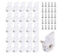 Mirror Holder Clips Pack, 25Sets Mirror Mounting Clips Kit, Glass Mirror Frame Retainer Clips Mirror Brackets Mirror Hanger Clips for Frameless Mirror, Mirror Hanging Hardware with Screw for Wall Door