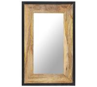 Natural Solid Mango Wood Mirror 80x50cm Rustic Wall Decor Handmade Frame Big XL