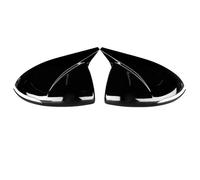 Mirror Housing Car Exterior Rearview Housings For Hyundai For Sonata DN8 2020-2022 Side Mirror Cover Wing Cap Shell Carbon Look/Gloss Black Exterior Cover(Gloss Black)