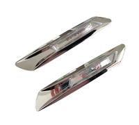 Mirror Indicator For BMW For 5-Series For F10 For F11 2010 2011 2012-2017 Cars Front Side Marker Light Fender Bright Turn Signal Lamp(Silvery,Left and Right)