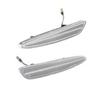 Mirror Indicator For Chevy For Corvette C6 2005 2006-2012 2013 2PIECE Amber Or White LED Side Marker Light Front Bumper Side Marker Fender Light Indicator(Clear lens)